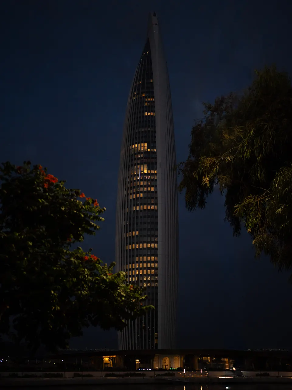 Mohammed 6 tower at night full