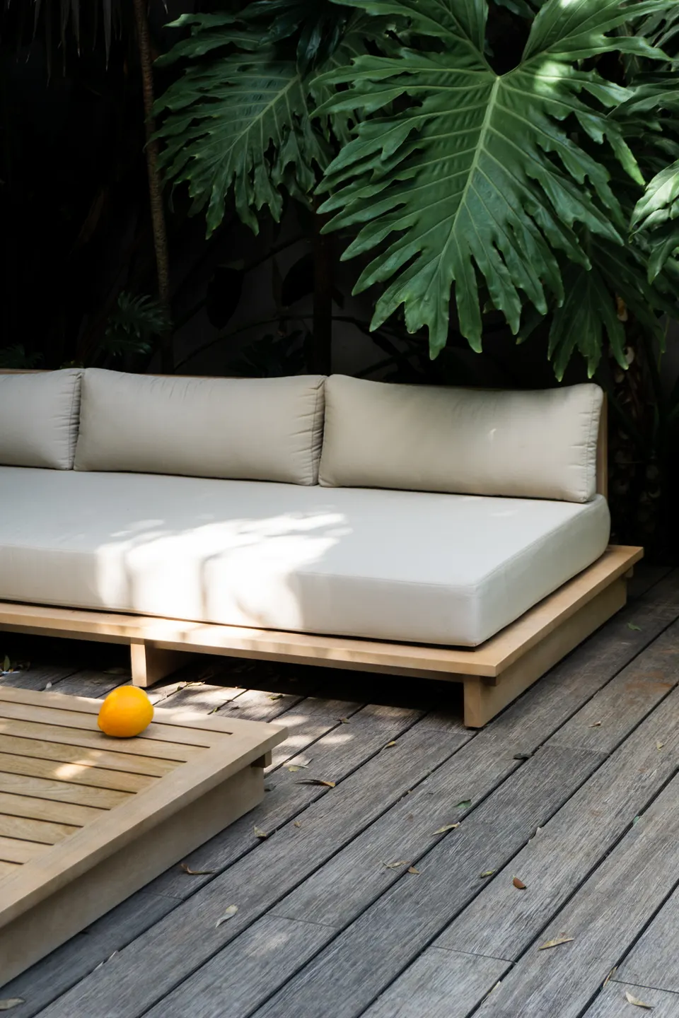 Outdoor furnite couch details close up